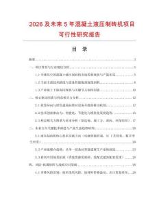 2026及未來(lái)5年混凝土液壓制磚機(jī)項(xiàng)目可行性研究報(bào)告
