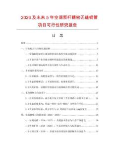2026及未來5年空調(diào)泵桿精密無縫鋼管項(xiàng)目可行性研究報(bào)告