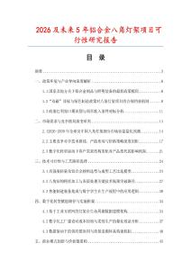 2026及未來5年鋁合金八角燈架項目可行性研究報告