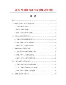 2026年超重吊具行業深度研究報告