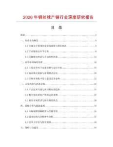 2026年鋼絲球產(chǎn)銷行業(yè)深度研究報(bào)告