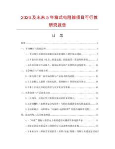 2026及未來5年箱式電阻箱項目可行性研究報告
