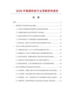 2026年輥道機的行業(yè)深度研究報告