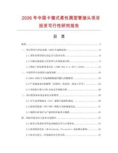 2026年中国卡箍式柔性肩型管接头项目投资可行性研究报告
