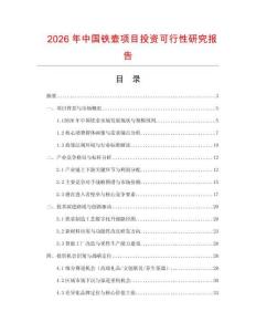 2026年中國(guó)鐵壺項(xiàng)目投資可行性研究報(bào)告