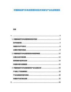 中國(guó)新能源汽車(chē)電池管理系統(tǒng)技術(shù)突破與產(chǎn)業(yè)化進(jìn)程報(bào)告
