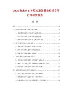 2026及未來(lái)5年驅(qū)動(dòng)清潔器齒輪項(xiàng)目可行性研究報(bào)告