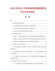 2026及未來5年周界斷線報警裝置項目可行性研究報告