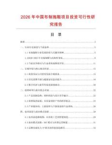 2026年中國布制拖鞋項目投資可行性研究報告