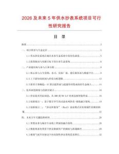 2026及未來5年供水抄表系統(tǒng)項(xiàng)目可行性研究報(bào)告
