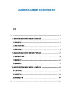 高速攝影系統運動模糊補償算法研究分析報告