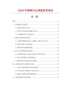 2026年鋼索行業深度研究報告
