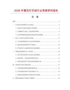 2026年霜花燈芯絨行業(yè)深度研究報告