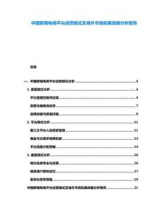 中國(guó)跨境電商平臺(tái)運(yùn)營(yíng)模式及海外市場(chǎng)拓展戰(zhàn)略分析報(bào)告