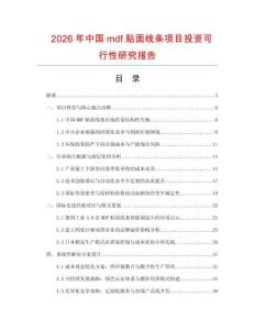 2026年中國(guó)mdf貼面線條項(xiàng)目投資可行性研究報(bào)告