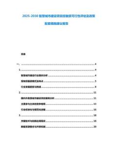 2025-2030智慧城市建設(shè)項目投融資可行性評估及政策配套措施建議報告