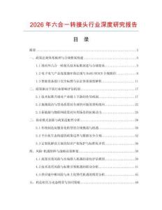 2026年六合一轉接頭行業(yè)深度研究報告