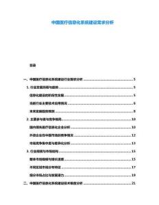 中國醫(yī)療信息化系統(tǒng)建設需求分析