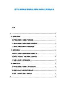 質(zhì)子交換膜電解水制氫設(shè)備降本路徑與政策激勵報告