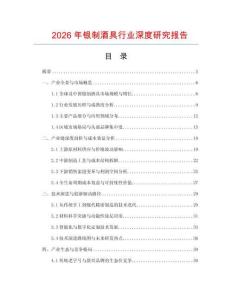 2026年銀制酒具行業(yè)深度研究報(bào)告