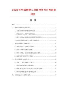 2026年中國棉背心項目投資可行性研究報告