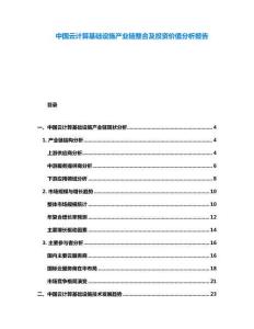 中國云計算基礎設施產(chǎn)業(yè)鏈整合及投資價值分析報告