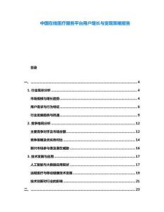 中國在線醫(yī)療服務(wù)平臺用戶增長與變現(xiàn)策略報(bào)告
