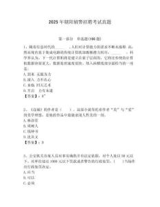 2025年朝陽(yáng)輔警招聘考試真題含答案詳解（培優(yōu)）