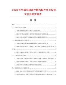 2026年中國電梯部件鋼構(gòu)配件項目投資可行性研究報告
