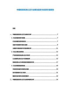 中國檢驗檢測認證行業整合趨勢與投資價值報告