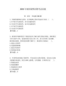 2025年朝陽輔警招聘考試真題附答案詳解（奪分金卷）