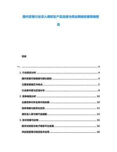 國內貿易行業深入調研及產品流通與商業網絡拓展策略報告