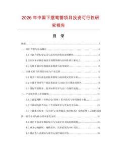 2026年中國下擺彎管項目投資可行性研究報告