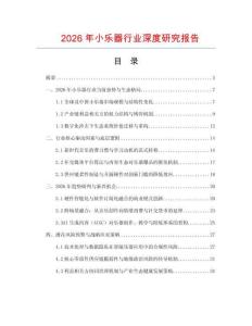2026年小樂器行業(yè)深度研究報告
