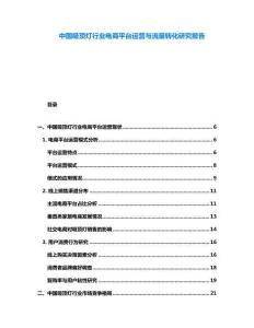 中國吸頂燈行業電商平臺運營與流量轉化研究報告