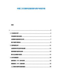 中國(guó)二次元硬件設(shè)備創(chuàng)新與用戶體驗(yàn)升級(jí)