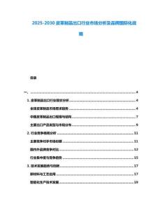 2025-2030皮革制品出口行業(yè)市場(chǎng)分析及品牌國(guó)際化戰(zhàn)略