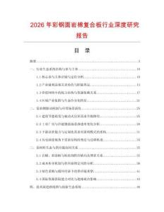 2026年彩鋼面巖棉復(fù)合板行業(yè)深度研究報(bào)告
