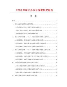 2026年觀火孔行業深度研究報告