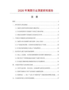 2026年淹菜行業深度研究報告