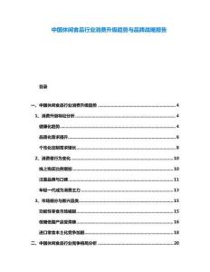 中國(guó)休閑食品行業(yè)消費(fèi)升級(jí)趨勢(shì)與品牌戰(zhàn)略報(bào)告