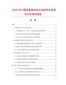 2026年中國滲晶彈性防水材料項(xiàng)目投資可行性研究報(bào)告