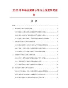 2026年單桶金屬榨水車行業深度研究報告