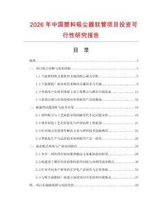 2026年中國塑料吸塵器軟管項目投資可行性研究報告