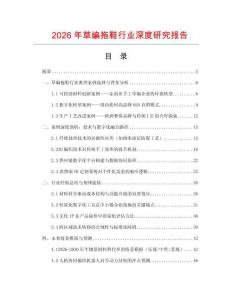 2026年草編拖鞋行業(yè)深度研究報告