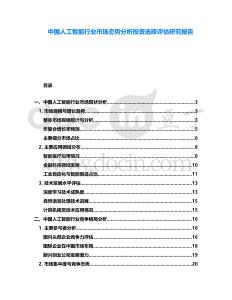 中國(guó)人工智能行業(yè)市場(chǎng)態(tài)勢(shì)分析投資選擇評(píng)估研究報(bào)告