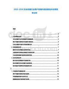 2025-2030文化傳播行業(yè)用戶傳播內(nèi)容創(chuàng)新技術(shù)應(yīng)用競(jìng)爭(zhēng)分析
