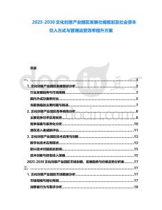 2025-2030文化創(chuàng)意產(chǎn)業(yè)園區(qū)發(fā)展壯闊規(guī)劃及社會資本引入方式與管理運營效率提升方案
