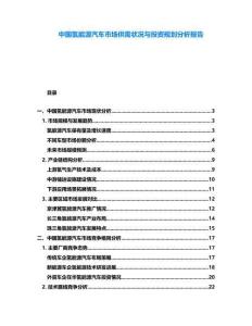 中國(guó)氫能源汽車市場(chǎng)供需狀況與投資規(guī)劃分析報(bào)告