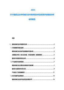 2025-2030捷克企業(yè)中機(jī)械行業(yè)市場(chǎng)供需分析及投資評(píng)估規(guī)劃分析研究報(bào)告